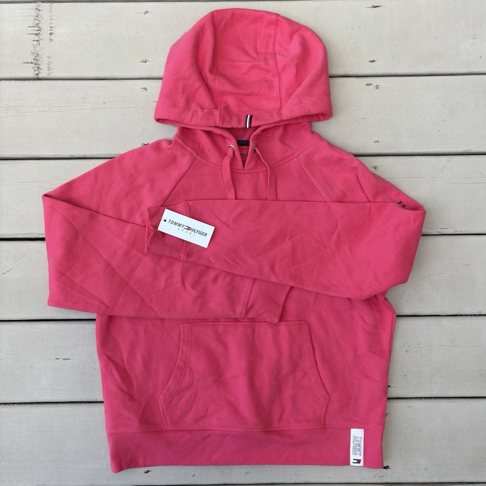 Tommy Hilfiger Sport Women's Hoodie Pink‎ Pullover Size Small NWT 2 Sm Pen Marks